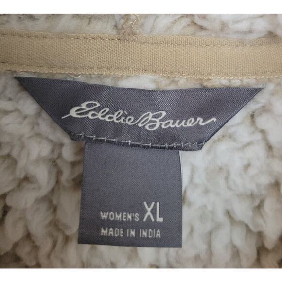 Eddie Bauer Tan Turtleneck Sherpa Long Sleeve Pullover Sweater Women's Size XL - Picture 3 of 7